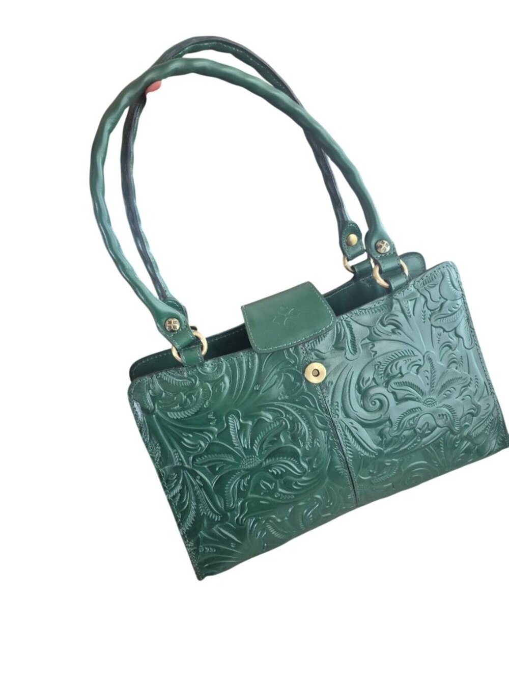 Patricia Nash Rienzo Soft Green Embossed Leather Handbag